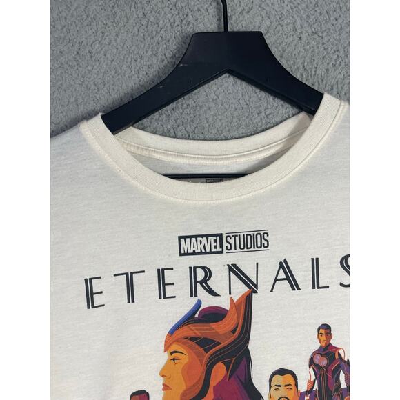Marvel Eternals Graphic T-Shirt Cream Short Sleeve Tee XL Juniors Womens - Picture 4 of 6